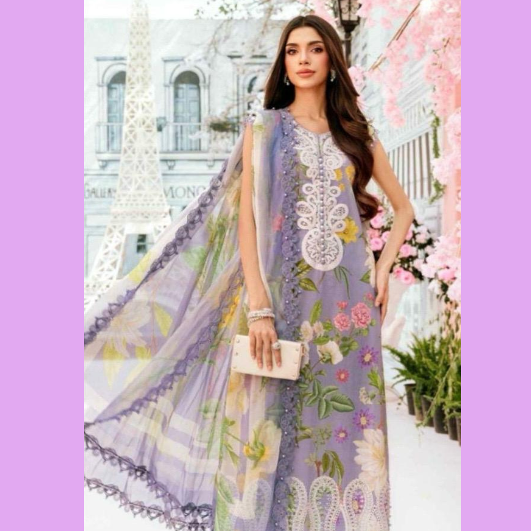 Purple Printed 3 Piece